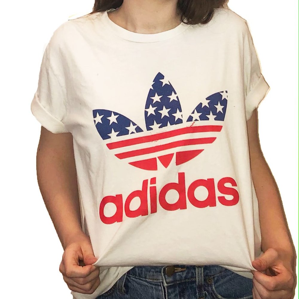 Adidas Red, White, and Blue Tee